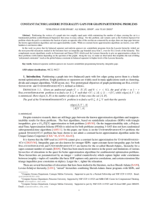 CONSTANT FACTOR LASSERRE INTEGRALITY GAPS FOR GRAPH PARTITIONING PROBLEMS