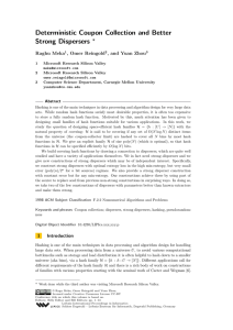 Deterministic Coupon Collection and Better Strong Dispersers ∗ Raghu Meka