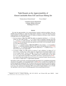 Tight Bounds on the Approximability of V G