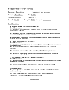 TXJ3E2 COURSE OF STUDY OUTLINE Department  Cosmetology Department Head
