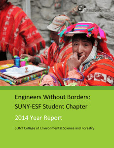 Engineers Without Borders: SUNY-ESF Student Chapter 2014 Year Report