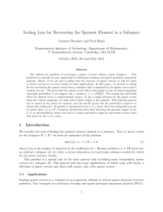 Scaling Law for Recovering the Sparsest Element in a Subspace