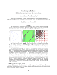 Scattering in flatland: Efficient representations via wave atoms Laurent Demanet and Lexing Ying