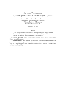 Curvelets, Warpings, and Optimal Representations of Fourier Integral Operators