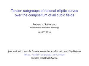 Torsion subgroups of rational elliptic curves Andrew V. Sutherland