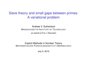 Sieve theory and small gaps between primes: A variational problem