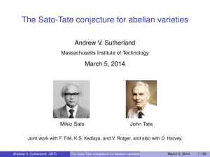 The Sato-Tate conjecture for abelian varieties Andrew V. Sutherland March 5, 2014