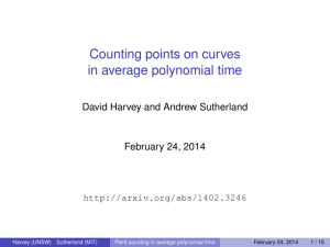 Counting points on curves in average polynomial time February 24, 2014