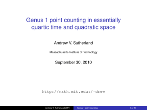 Genus 1 point counting in essentially quartic time and quadratic space