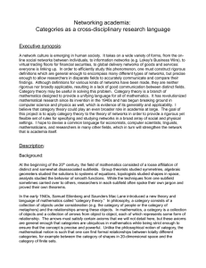 Networking academia: Categories as a cross-disciplinary research language Executive synopsis