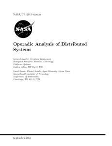 Operadic Analysis of Distributed Systems NASA/CR–2015–xxxxxx