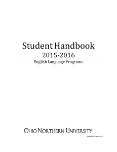 Student Handbook 2015‐2016 English Language Programs