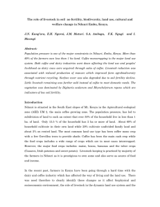 The role of livestock in soil  no fertility, biodiversity,... welfare change in Nduuri Embu, Kenya.