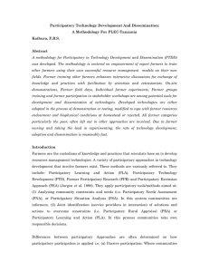 Participatory Technology Development And Dissemination: A Methodology For PLEC-Tanzania Kaihura, F.B.S.