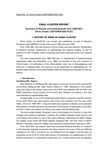FINAL CLUSTER REPORT Summary of Results and Achievements from 1998-2001