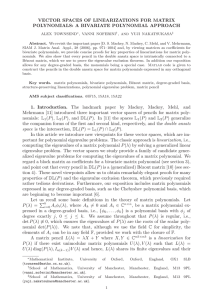 VECTOR SPACES OF LINEARIZATIONS FOR MATRIX POLYNOMIALS: A BIVARIATE POLYNOMIAL APPROACH