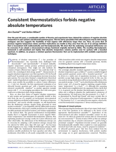 Consistent thermostatistics forbids negative absolute temperatures ARTICLES *