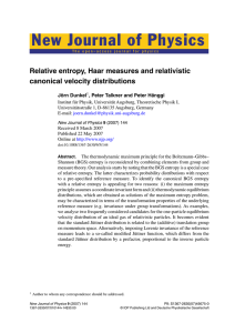 New Journal of Physics Relative entropy, Haar measures and relativistic Jörn Dunkel