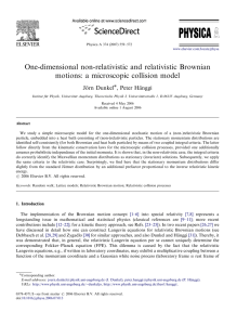 One-dimensional non-relativistic and relativistic Brownian motions: a microscopic collision model Jo¨rn Dunkel