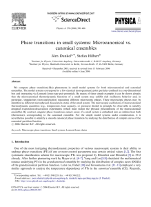 Phase transitions in small systems: Microcanonical vs. canonical ensembles ARTICLE IN PRESS