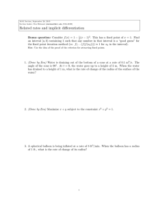 Related rates and implicit differentiation
