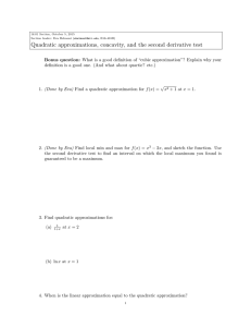 Quadratic approximations, concavity, and the second derivative test