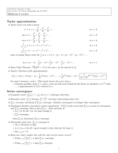 Midterm 3 review Taylor approximation