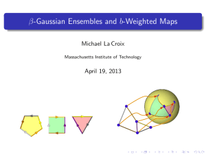 β-Gaussian Ensembles and b-Weighted Maps Michael La Croix April 19, 2013