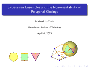 β-Gaussian Ensembles and the Non-orientability of Polygonal Glueings Michael La Croix