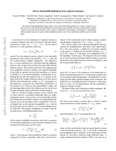 Power–bandwidth limitations of an optical resonance