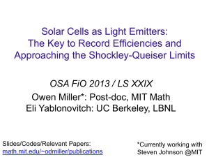 Solar Cells as Light Emitters: The Key to Record Efficiencies and