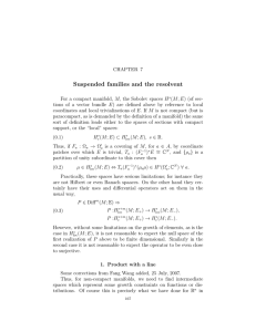 Suspended families and the resolvent