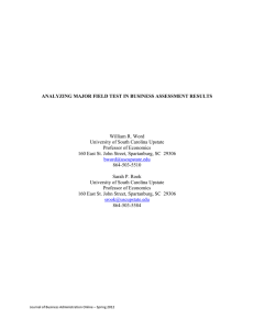 ANALYZING MAJOR FIELD TEST IN BUSINESS ASSESSMENT RESULTS William R. Word