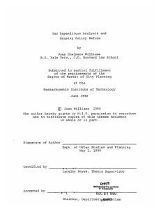 Tax Expenditure  Analysis  and Housing  Policy  Reform J.D.