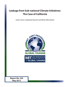 Leakage from Sub-national Climate Initiatives: The Case of California Report No. 220