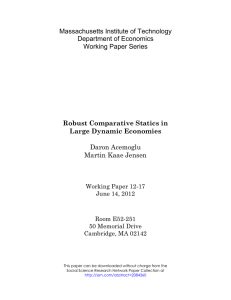 Massachusetts Institute of Technology Department of Economics Working Paper Series