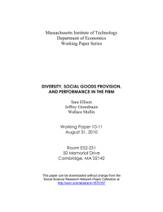 Massachusetts Institute of Technology Department of Economics Working Paper Series