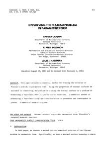 THE PARAMETRIC PLATEAU PROBLEM ON SOLVING