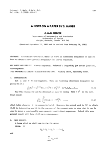 A PAPER BY HABER NOTE ON A
