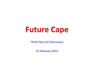 Think Piece for Discussion  22 February 2012