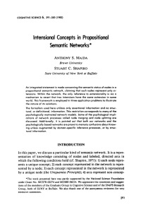 Intensi0nal Concepts in  Propositional Semantic Networks* 6, Brown  University