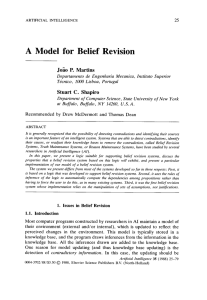 A  Model  for  Belief  Revision ARTIFICIAL INTELLIGENCE 25