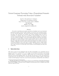 Natural Language Processing Using a Propositional Semantic Network with Structured Variables