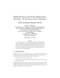 Belief Revision and Truth Maintenance Systems: An Overview and a Proposal