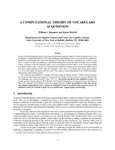 A COMPUTATIONAL THEORY OF VOCABULARY ACQUISITION