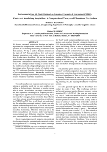 Contextual Vocabulary Acquisition: A Computational Theory and Educational Curriculum