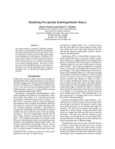 Identifying Perceptually Indistinguishable Objects John F. Santore and Stuart C. Shapiro