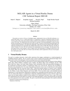 MGLAIR Agents in a Virtual Reality Drama CSE Technical Report 2005-08