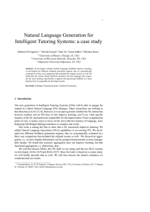 Natural Language Generation for Intelligent Tutoring Systems: a case study