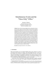 Simultaneous Events and the &#34;Once-Only&#34; Effect 1 Haythem O. ISMAIL